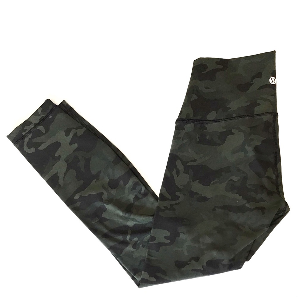 •LULULEMON• Wunder Under High-Rise 25" Luxtreme Incognito Camo Multi Gator Green